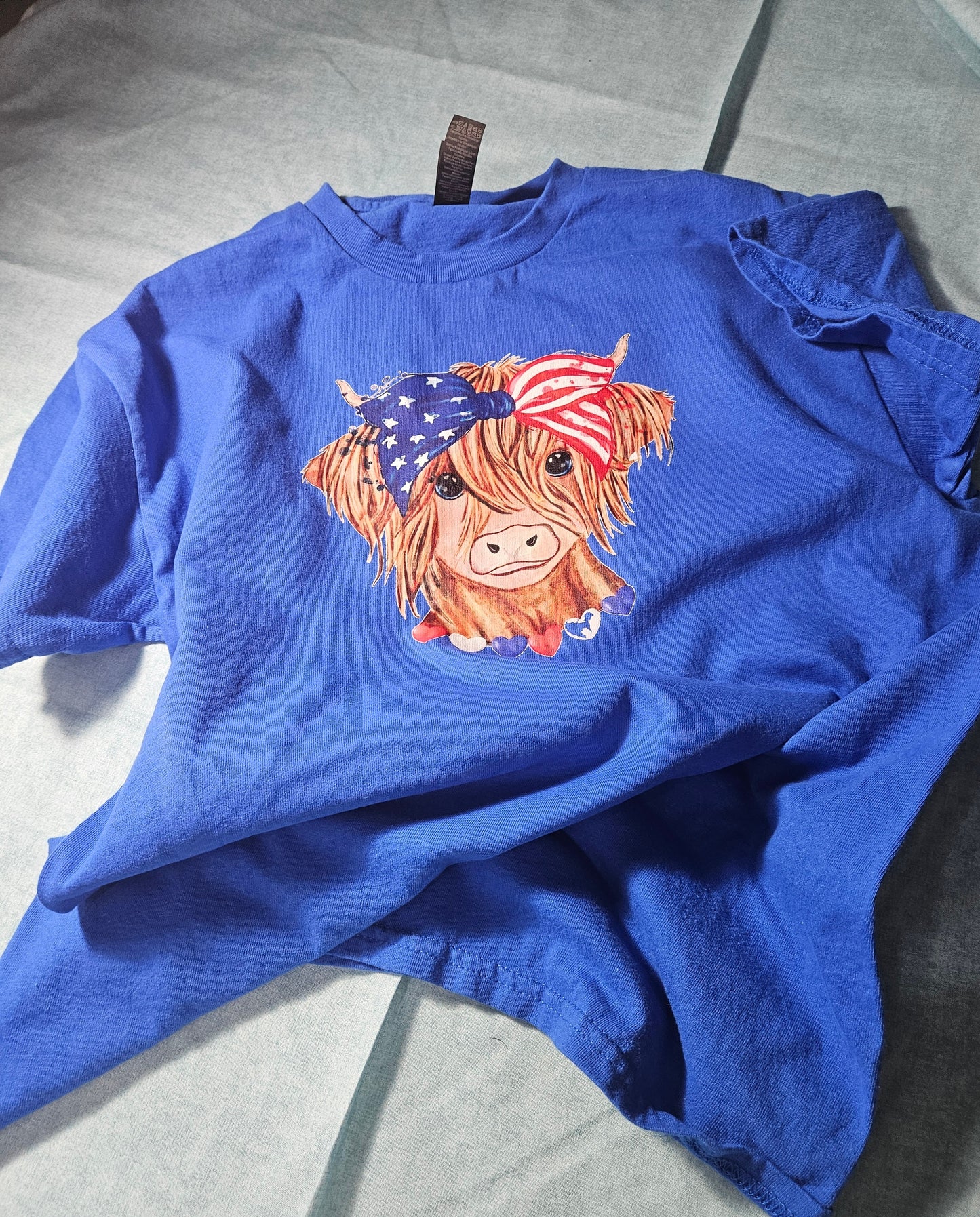 Patriotic Cow Blue