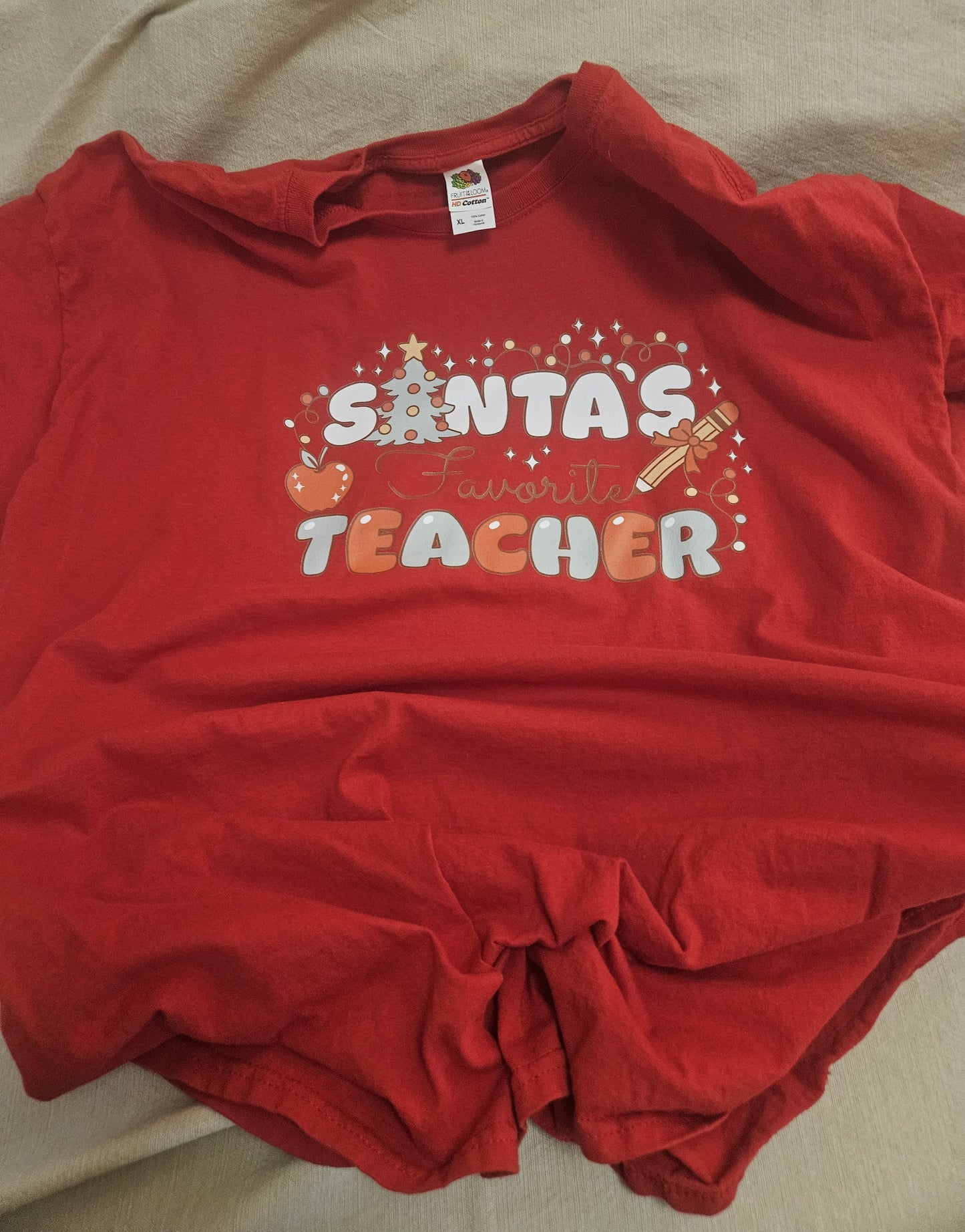 1 Santas Favorite Teacher Red